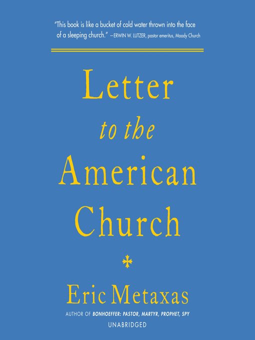 Title details for Letter to the American Church by Eric Metaxas - Wait list
